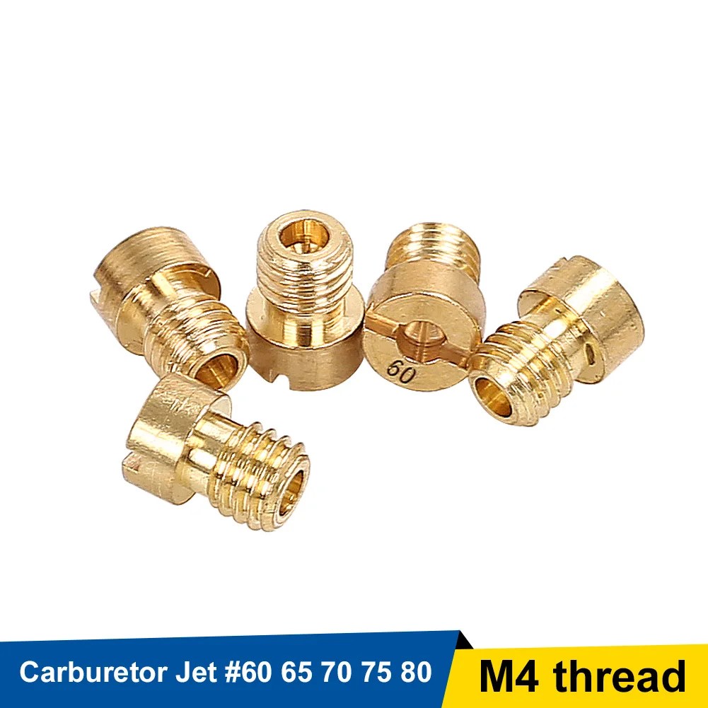 5Pcs / Set Racing Carb Carburetor Jet Main Nozzle M4 Thread 60 65 70