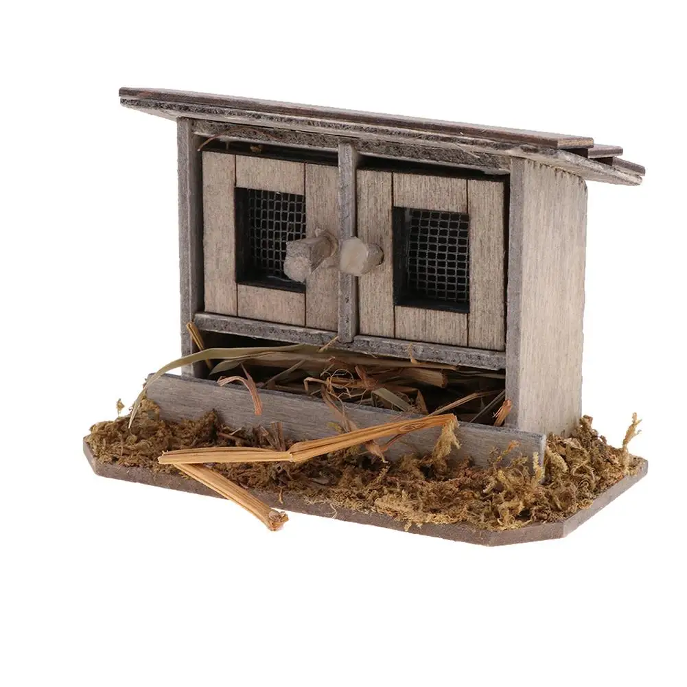 Doll House Miniature Simulation Chicken Coops Hen House Toy for 1/12 Doll House Accessories and Parts Toys For Kids Child Gifts