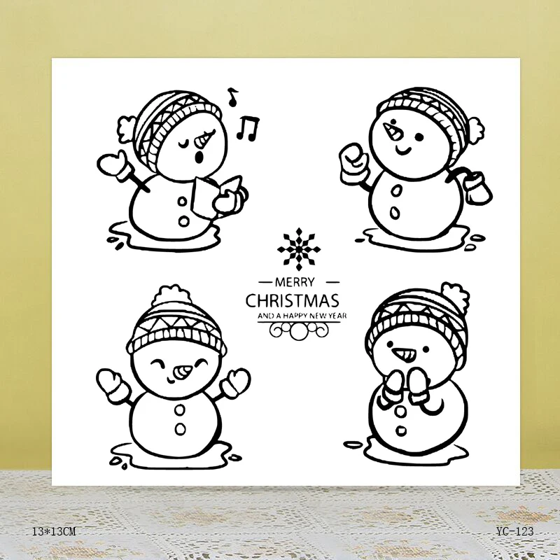 AZSG милый снеговик ясные штампы для DIY Скрапбукинг/изготовление открыток/альбом декоративные резиновые штампы ремесла