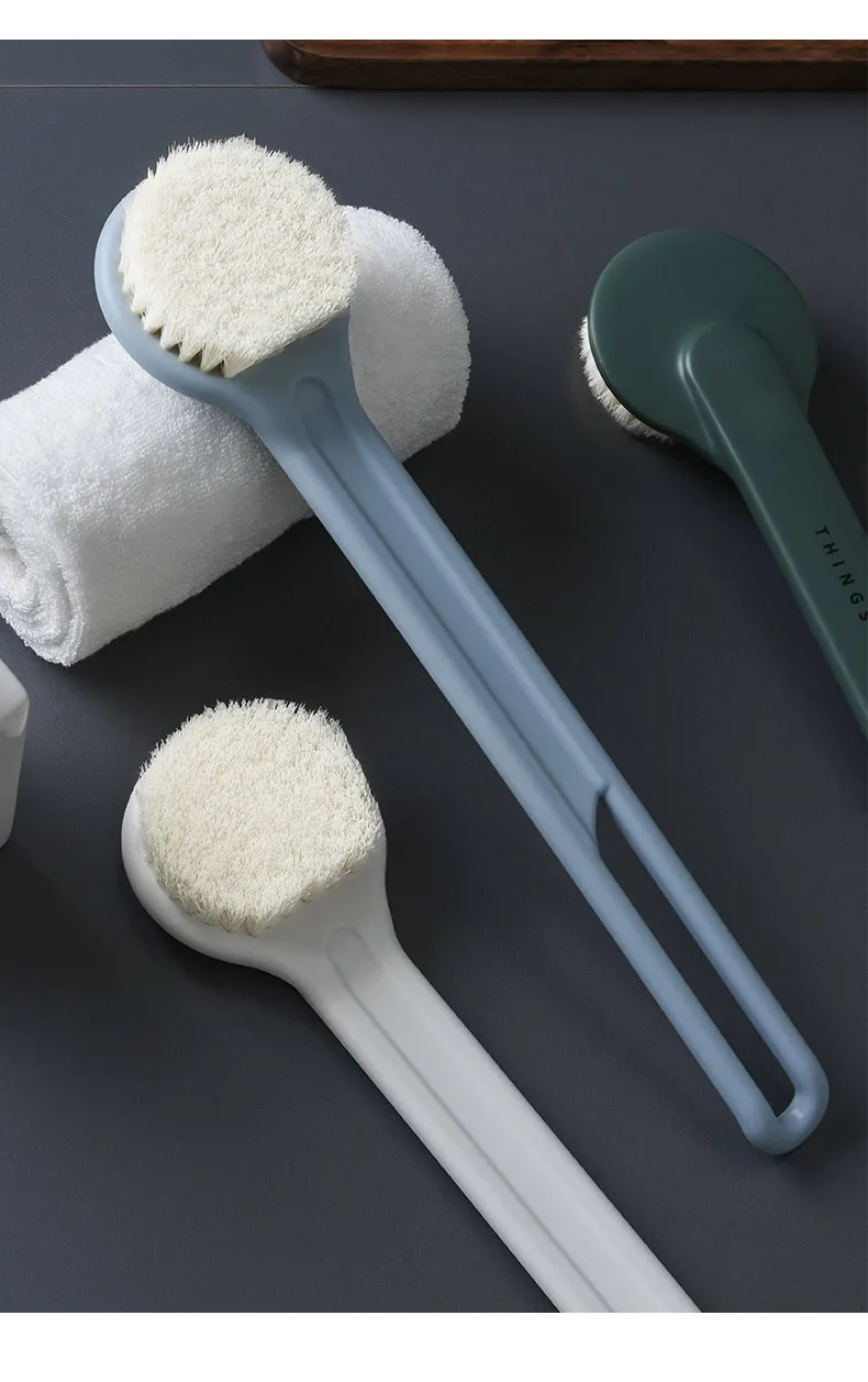 

Soft Non-Slip Long Handle Bath Brush Adult Bath Chopping Exfoliate Cleaning Ball Bristle Brush Long-handled Soft Bristle Towel
