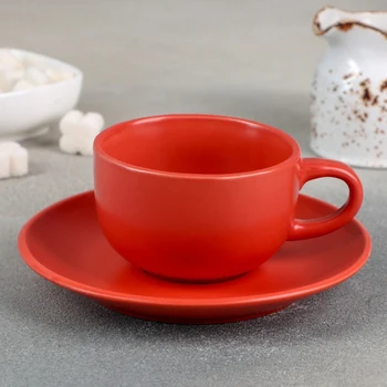 

A pair of tea "English breakfast" cup 220 ml, saucer 15.5 cm, red 4531531