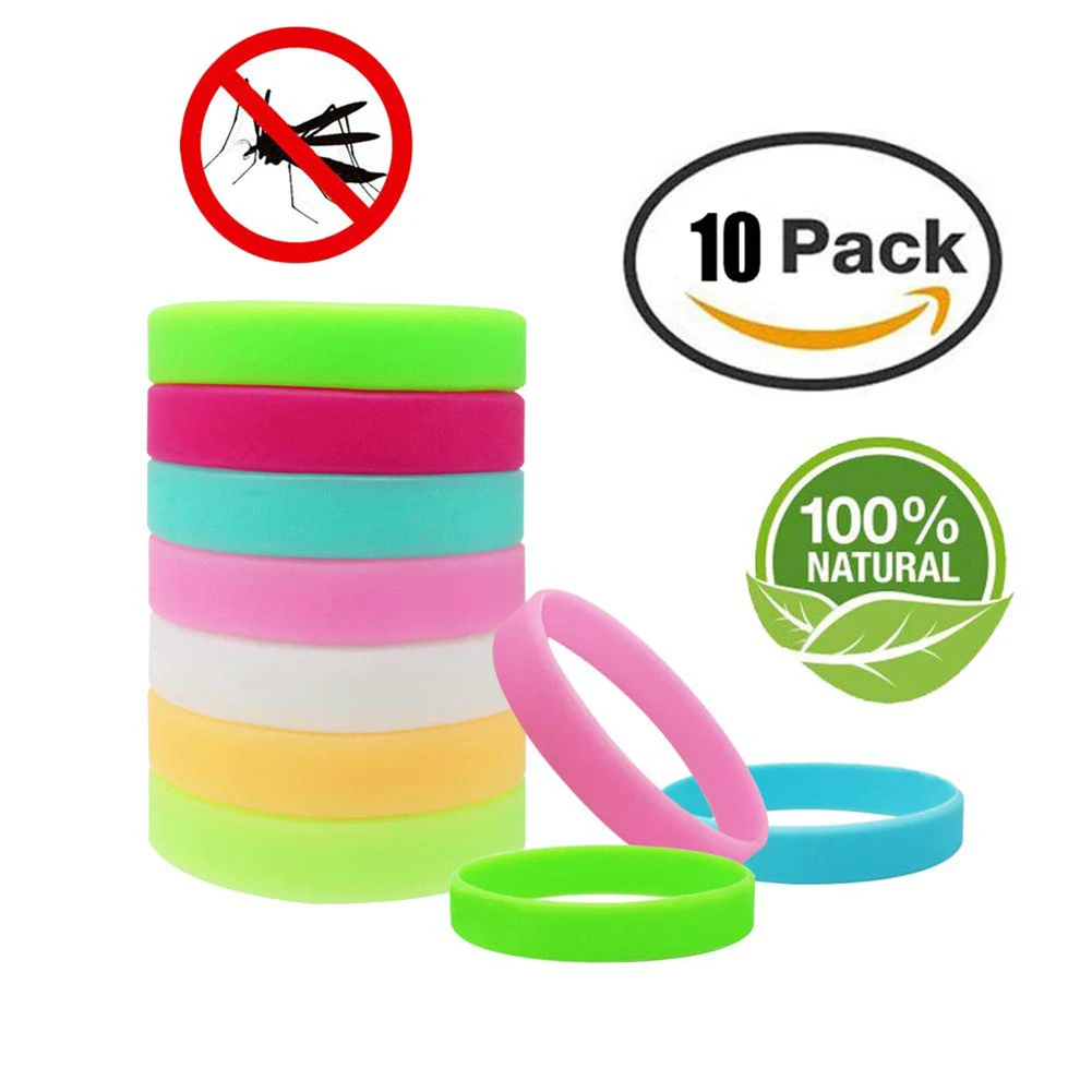 Pulsera repelente para mosquitos de silicona, pulsera antimosquitos adecuada para actividades al aire libre, acampada, caza y correr