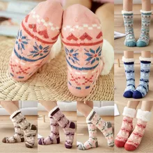 Stockings Jeans Stretch Christmas Women Cotton Socks Print Thicker Anti-slip Floor Socks Carpet Socks Колготки Женские#5