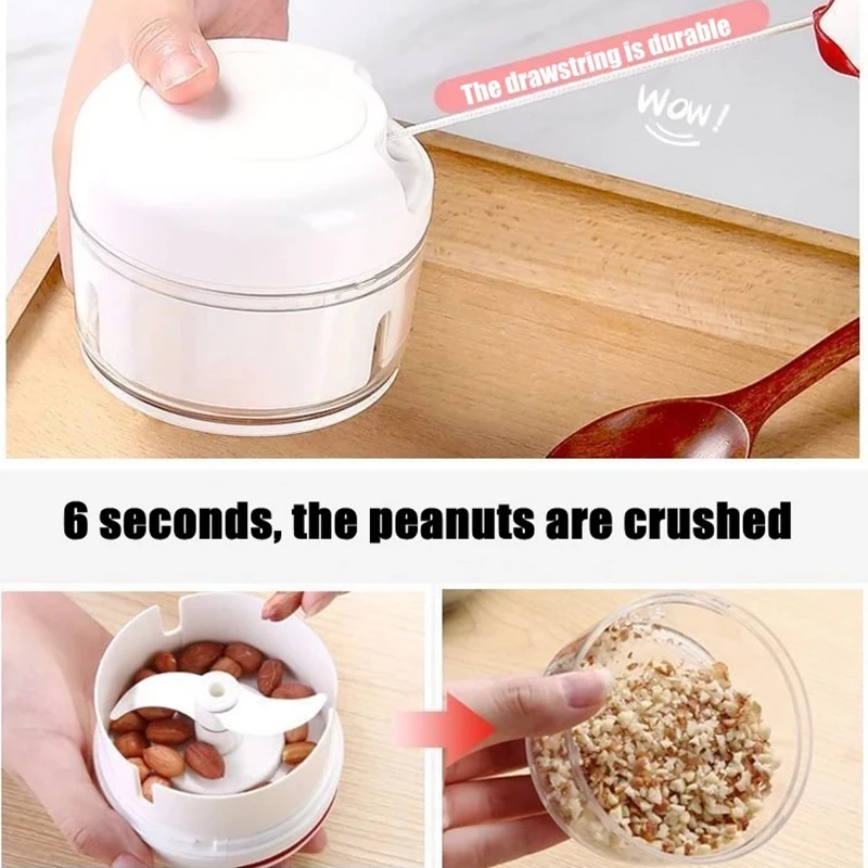 Pull Garlic/Onion Chopper Crusher Press Manual Food Cutter Processor for Fruit Vegetables Meat Kitchen Tool Mini Food Chopper