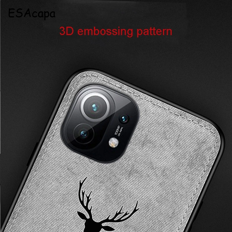 xiaomi leather case design For Xiaomi Mi 11 Case Elk Cloth Pattern Fabric Phone Case For Redmi 10T Pro Note 9S 9 8T 8 Pro K30 K20 Soft Frame Back Cover xiaomi leather case case