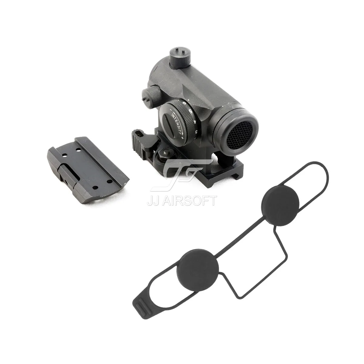JJ Airsoft 1x24 Red Dot с Killflash / Kill Flash QD Райзер Mount & Low (черный/серебристый/коричневый) |