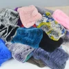 Women Handmade Stretch 100% Real Rex Fur Scarf Knit Genuine Rex Rabbit Fur Headbands Girls Real Natural Rabbit Fur Ring Scarves 3