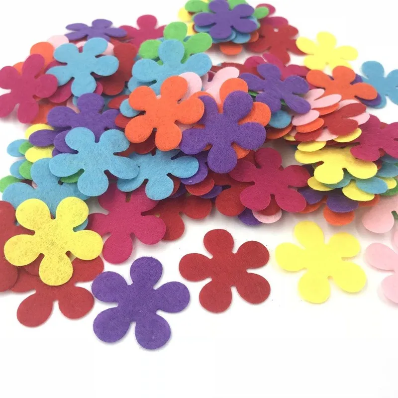 Craft Fabric Flowers Felt Appliques for Decorative Clothing (200Pcs)