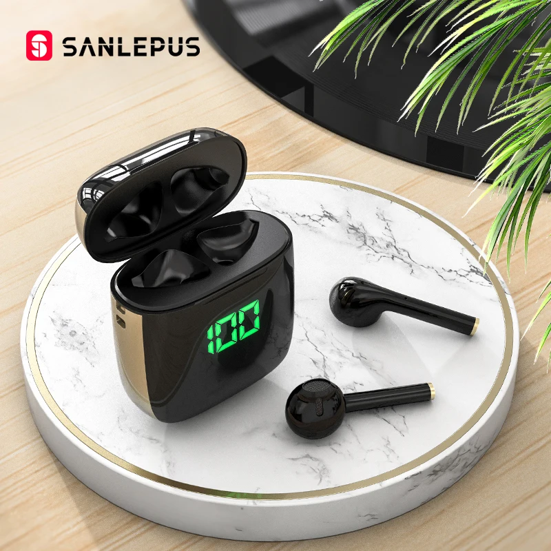 SANLEPUS Led Earphone TWS Wireless Bluetooth Headphones Stereo Earbuds Headset With Wireless Charging For Xiaomi Android iOS