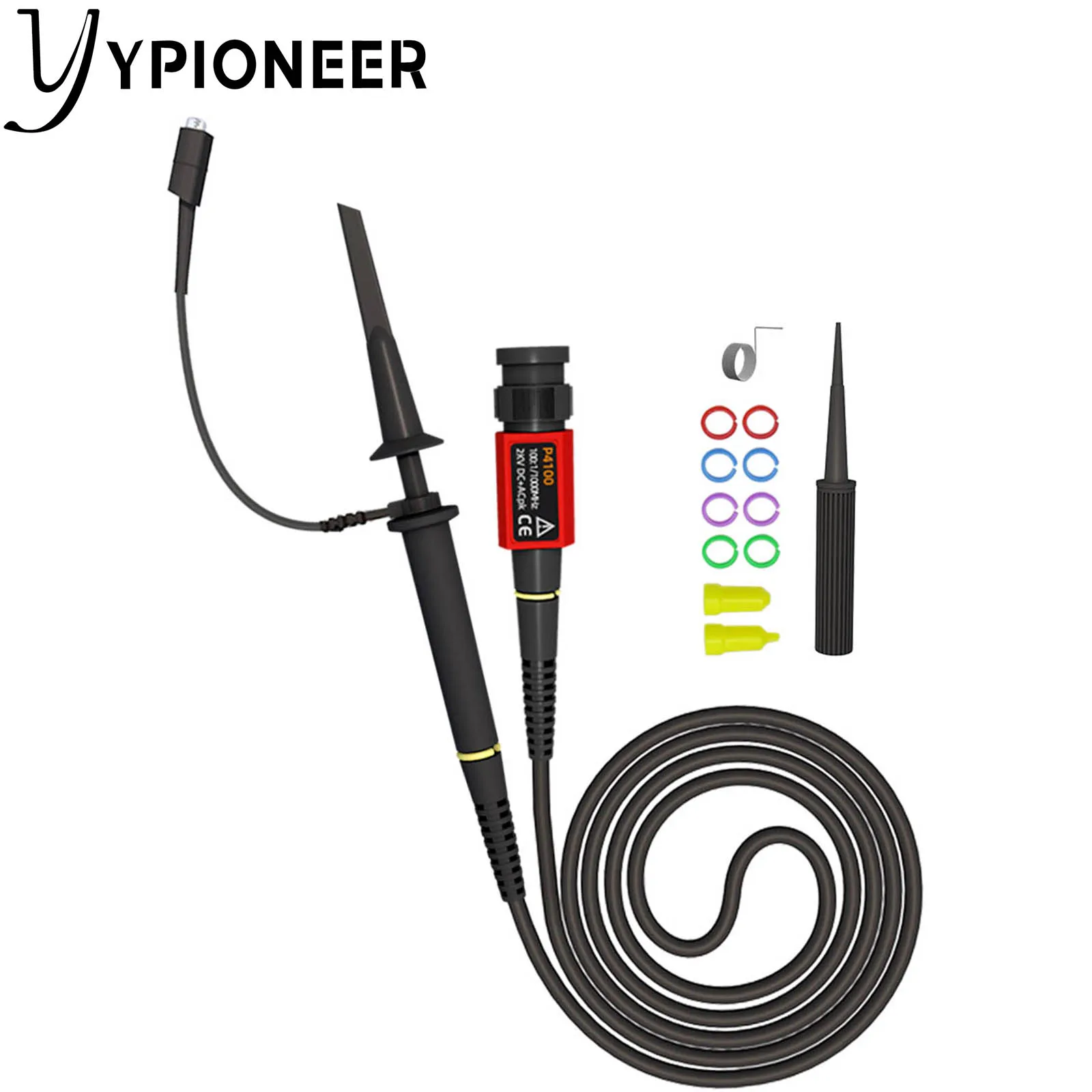 YPioneer Sonda de osciloscopio de alto voltaje P4100 con accesorio Kit 100MHz, 2000V 100:1