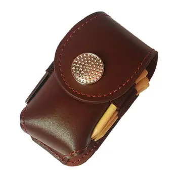 

New Golf Ball Mini Faux Leather Waist Bag Clip Utility Pouch Set with Balls Tees