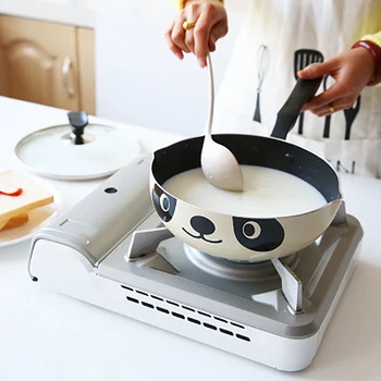 

24cm Cute Panda Aluminum Alloy Pot Non-stick Frying Pan Household Kitchen Cookware for Induction Cooker,Gas Stove