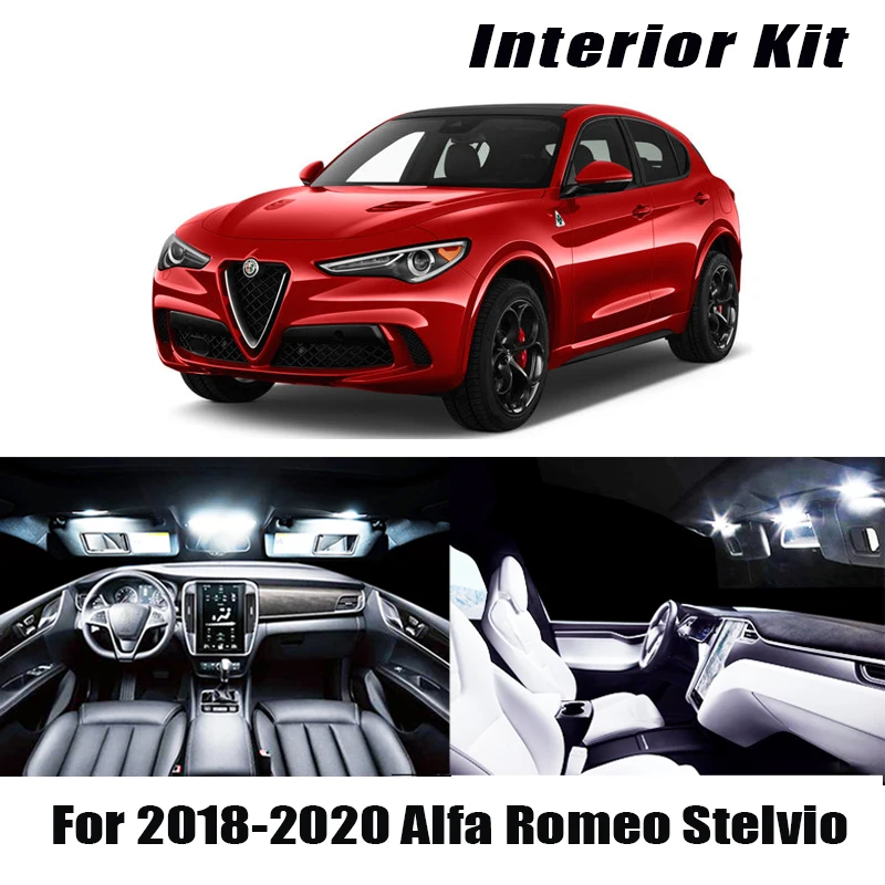 8x Canbus безошибочный светодиодный светильник комплект посылка на 2018-2020 Alfa Romeo Stelvio