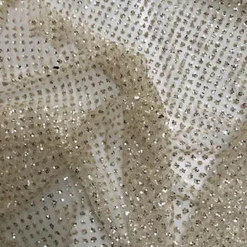 

1Meter Selling 2020 New And Hot Bronzin Gshiny Gilding Sequine Fabric Mesh Fabric For Dress Performance Clothing M10405