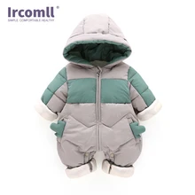 Ircomll зимняя детская одежда для мальчиков Детский комбинезон с капюшоном для новорожденных; комбинезон для младенцев мальчиков девочек, для детей, сезон осень, комбинезон, верхняя одежда пальто на молнии из искусственной кожи