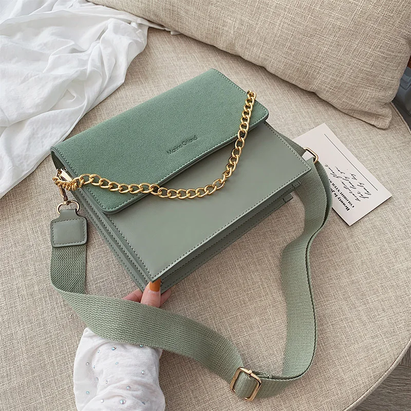 

Chain Female Messenger Bag Autumn New Suede Women Shoulder Bag Fashion Retro Crossbody Bag Small Square Nubuck Leather Handbag
