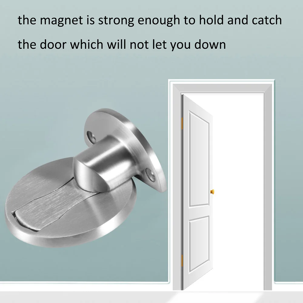 Magnet Door Stops Stainless Steel Door Stopper Magnetic Door Holder Toilet Glass Door Hidden Doorstop Furniture Hardware