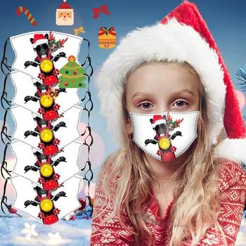 

5pcs Christmas Masks Colorful Breathable Cartoon Christmas Masks For Kids Designer Mask For Face masque en tissu lavable