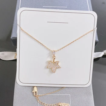 

925 Sterling Silver Necklace Original Luxury Wedding Bride AAA Remembrance Day Fashion Bulgaria Maple Leaf Necklace Gift