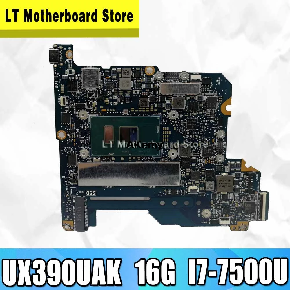 Akemy для For Asus ZenBook 3 UX390 UX390U UX390UA UX390UAK материнская плата ноутбука i7-7500 CPU 16 Гб RAM 100%