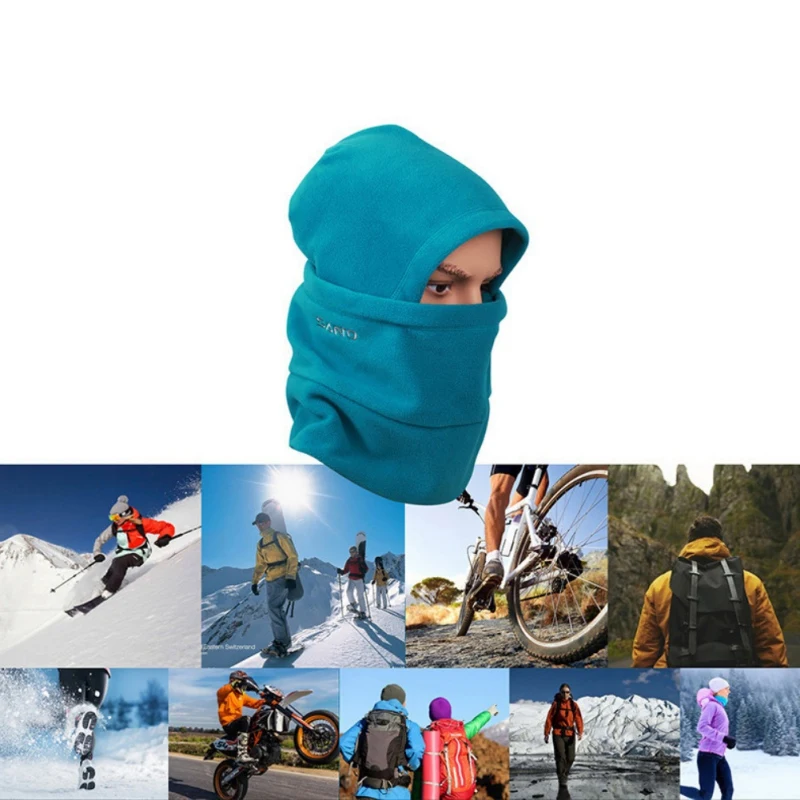 Мужская и женская Балаклава Флисовая Лыжная маска Толстая шляпа для холодной погоды зимняя теплая ветрозащитная велосипедная Шея шапка головной шарф