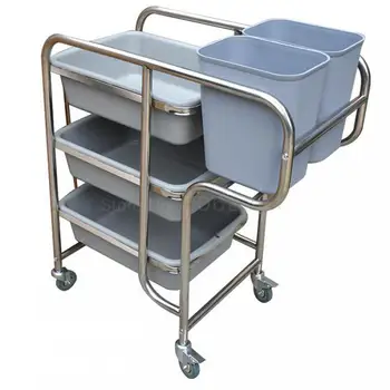 

Receiving Car Receiving Car Restaurant Trolley Stainless Steel Kitchen Hotel Tableware Waste Cans Receiving