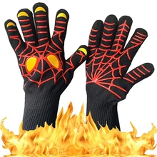 2 шт., кухонные противопожарные перчатки, термостойкие толстые силиконовые перчатки для приготовления пищи, выпечки, барбекю, печи, перчатки для барбекю, гриля, варежки, Прямая поставка