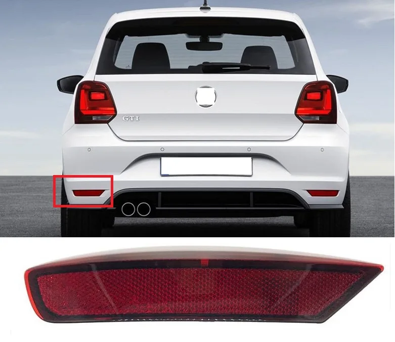 

CAPQX For VW POLO GTI CROSS 2012-2016 Rear Bumper Brake Light Reflector lamp Warning Light Fog light 6RD 945 105 / 6RD945105