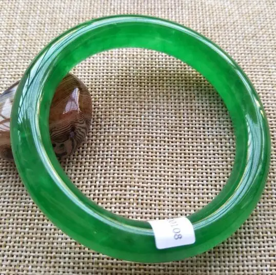 Дорогой 58-60 мм Сертифицированный из натурального прозрачного камня Зеленый жадеит нефритовый браслет качественный ювелирный