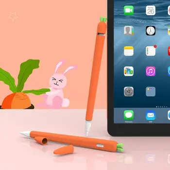 

For Apple Pencil 1/2 Cases Cute carrot Soft Silicone Pencil Cases For iPad Tablet Touch Pen Stylus Protective Sleeve Cover 2020