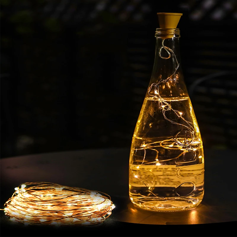 Led Solar Wine Bottle Lights String Garland DIY Christmas String Lights Halloween Wedding Party Decoracion (6)