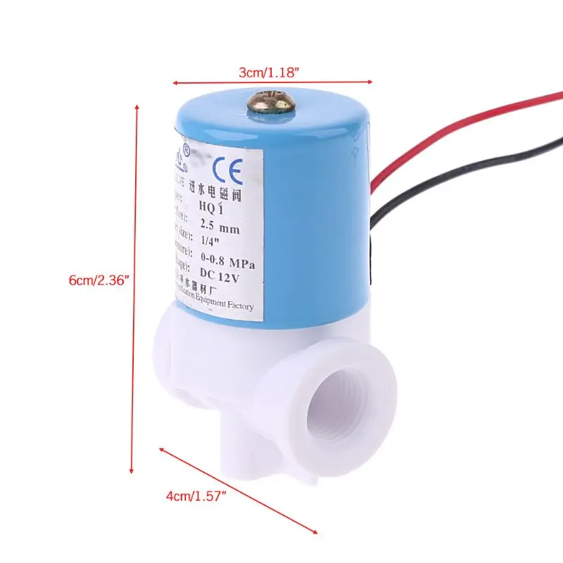 0-120PSI 12VDC G1//4/" solenoid valve Plastic valve Normally Closed 2-Way Valve I