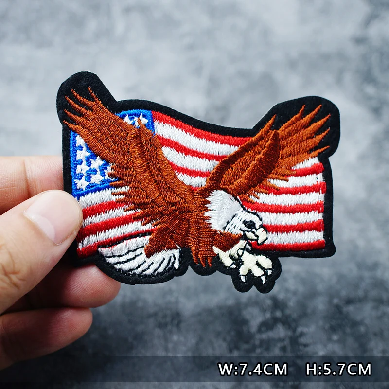 National Flag Patches Embroidery For T-Shirt Iron On Appliques Clothes Jeans Stickers Badges Country The Stars And Stripes 