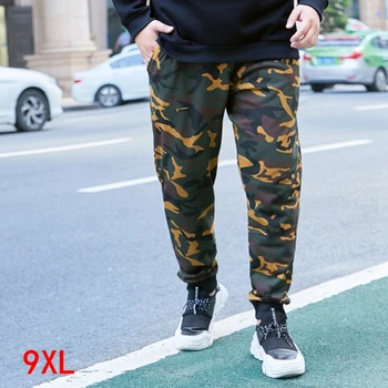

Large size men's camouflage pants elastic band plus size 7XL 8XL 9XL waist 130 spring and autumn loose stretch pants 52 sports
