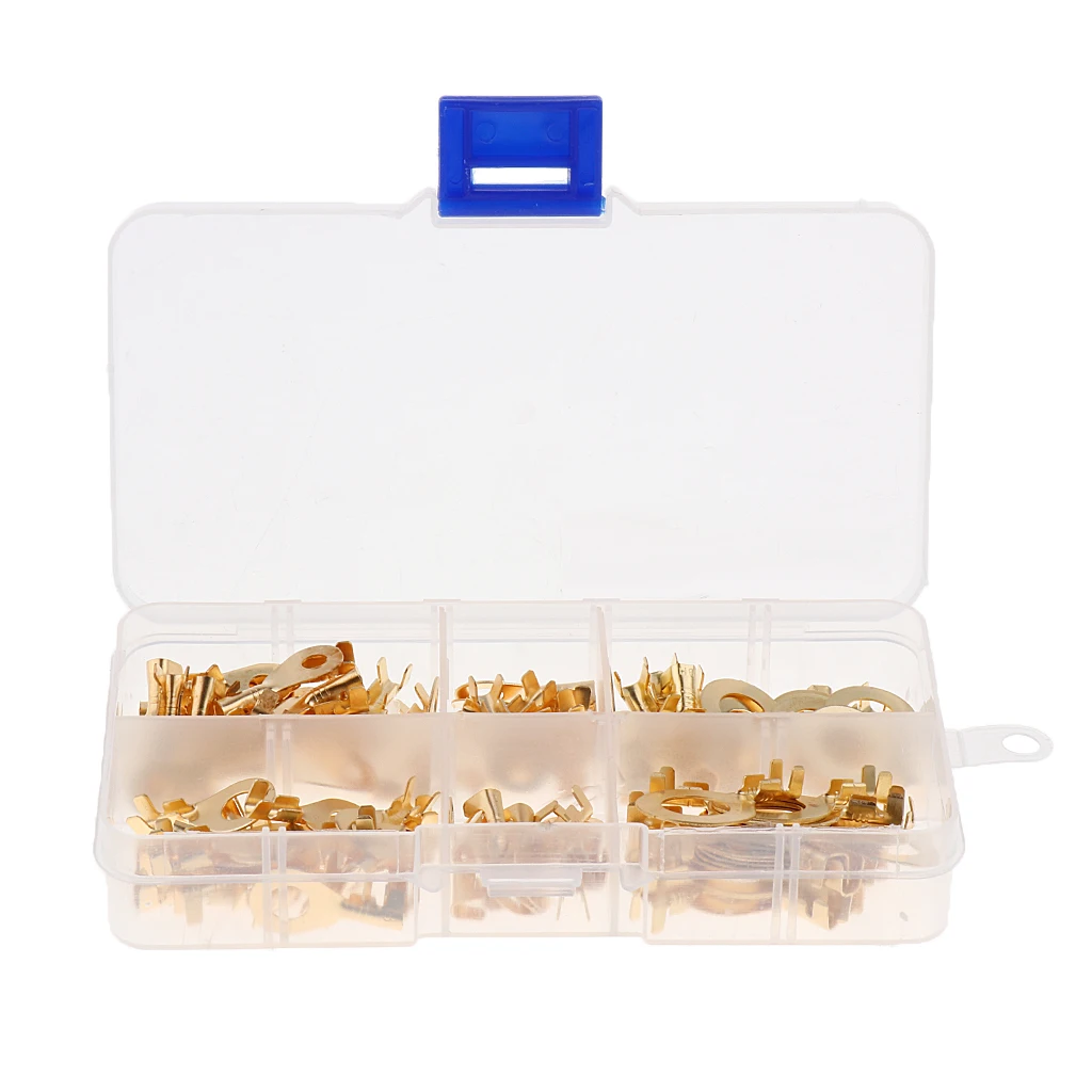 100 Pieces Non-Insulated Ring Fork U-type Female Terminals Cable Wire Connectors