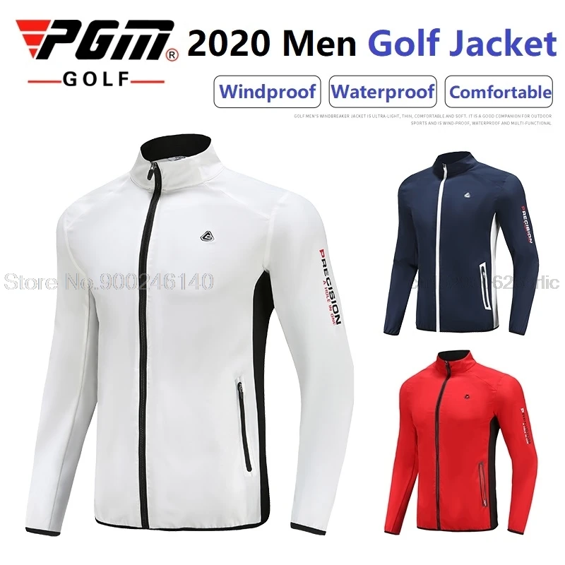 Pgm Men'S Autumn Winter Golf Clothing Waterproof Golf Windbreaker Warm Breathable Sports Jacket Full Zipper Training Coats