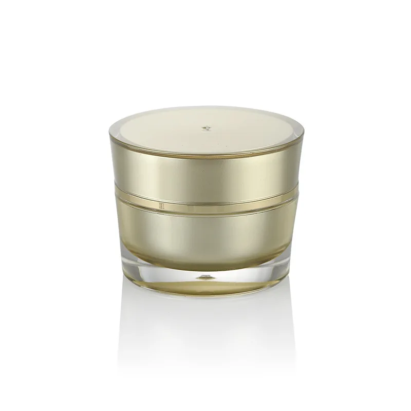 

5g 10g Golden Slanting Round Acrylic Cream Jar Container Small Empty Sample Cosmetic Pot ,Gold Eye Cream Cosmetics Packaging