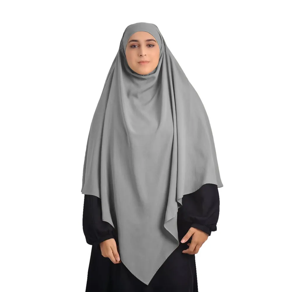 

Цельный мусульманский хиджаб Amira верхняя Паранджа женский исламский молитвенный шарф длинный хиджаб Khimar арабский Niqab Eid Рамадан головной платок Новинка