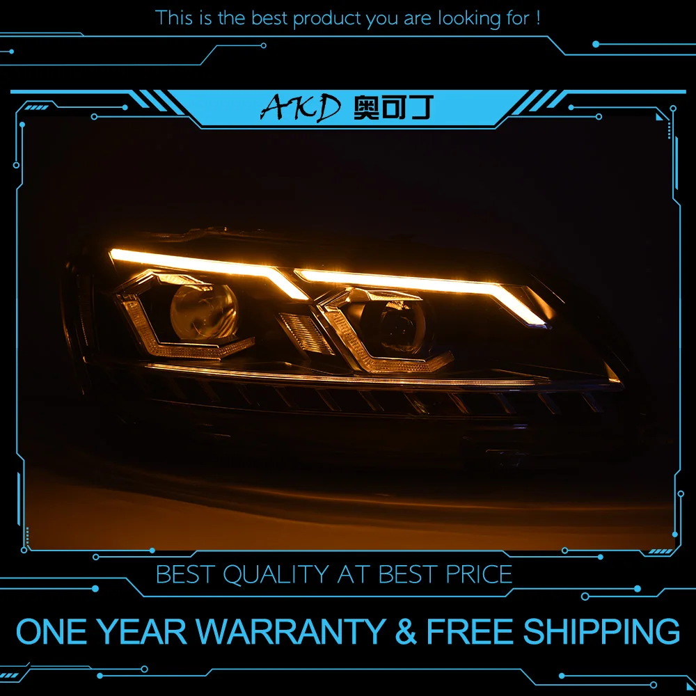 AKD тюнинг Автомобильная фара для Volkswagen Passat US verson 2011 светодиодные фары DRL ходовые