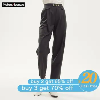 

Metersbonwe spring 2020 new Casual Straight slacks For Women Long Trousers Woman Fashion sport High Quality Office Lady Pants