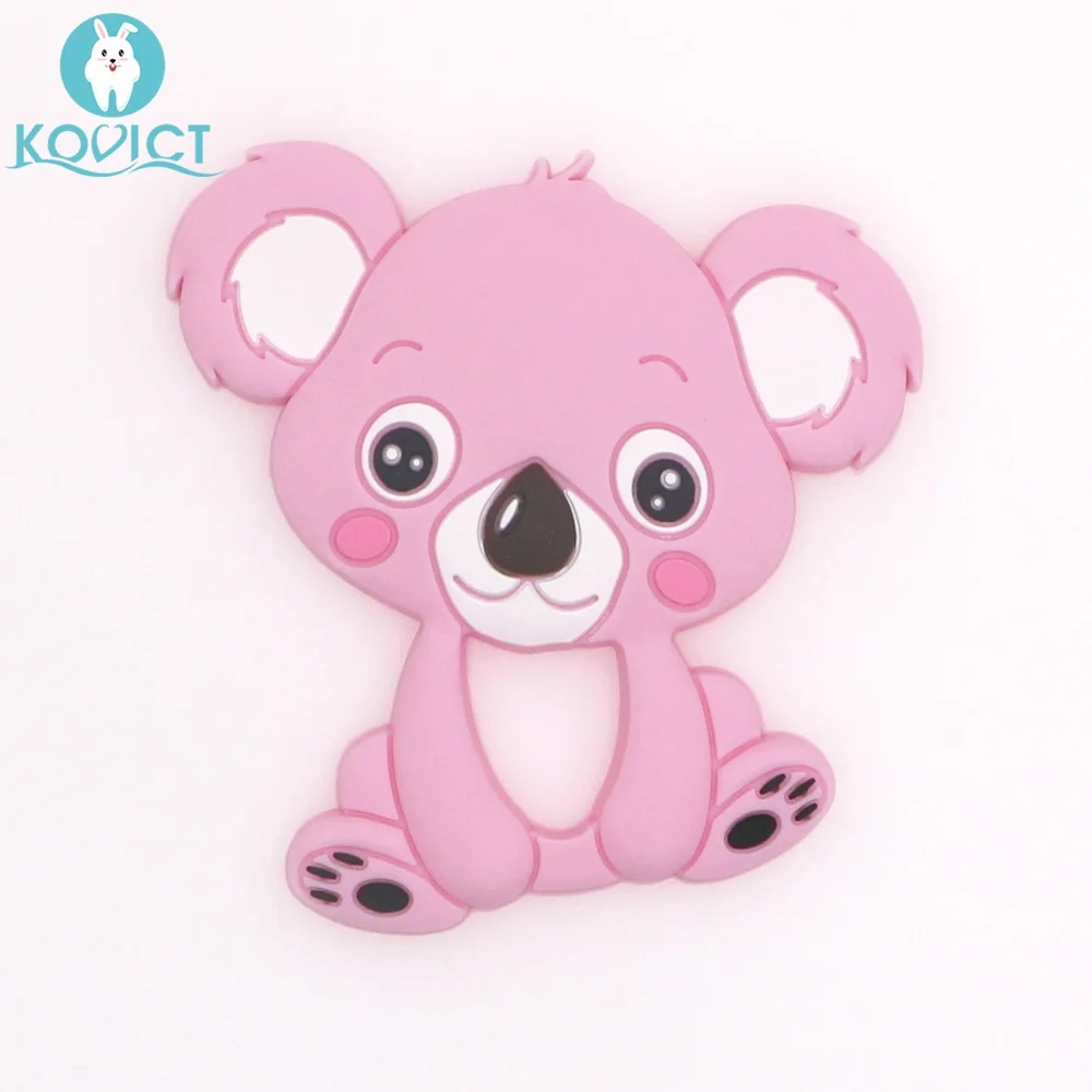 kovict 1pc Baby Koala Silicone Teether Teething Chew Toy Infant Teether Beads DIY Necklace Nursing Pendant Food Grade Silicone