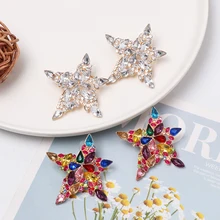 JURAN модные богемные красочные хрустальные серьги-гвоздики бренд ювелирные изделия массивные серьги для женщин Подарочные аксессуары оптом