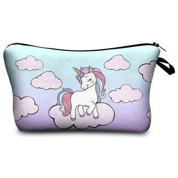 

Unicorn Cosmetic Bag Print Women Brand makeup bags Cute bag headset candy Cosmetic printing Collection Casual men zipper new