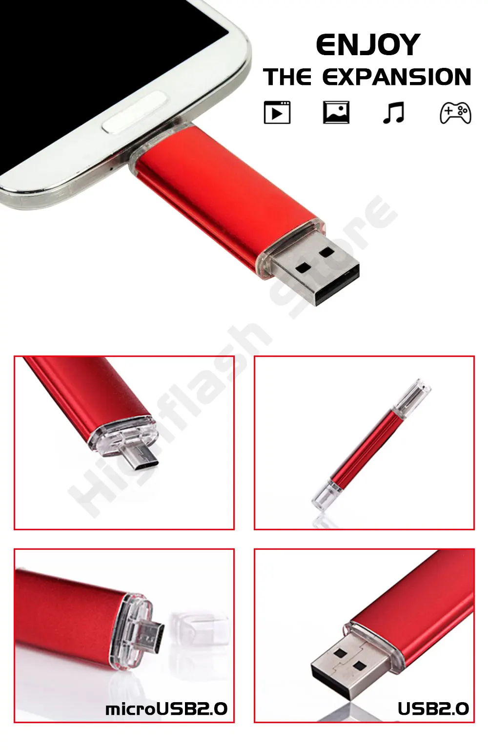 Флеш-накопитель OTG для смартфона, USB флеш-накопитель 64 ГБ, 128 ГБ, otg cle, usb 2,0, 4 ГБ, 8 ГБ, 16 ГБ, 32 ГБ, флеш-накопитель, usb накопители