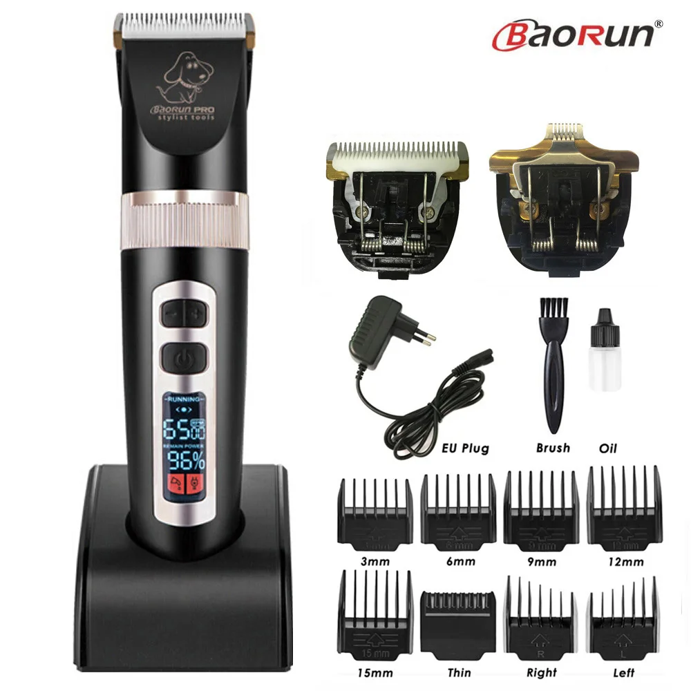 Pet Clipper Professional Pet Dog Hair Trimmer Electrical Animals Grooming Clipper Rechargeable Cat Haircut Machine LCD Display