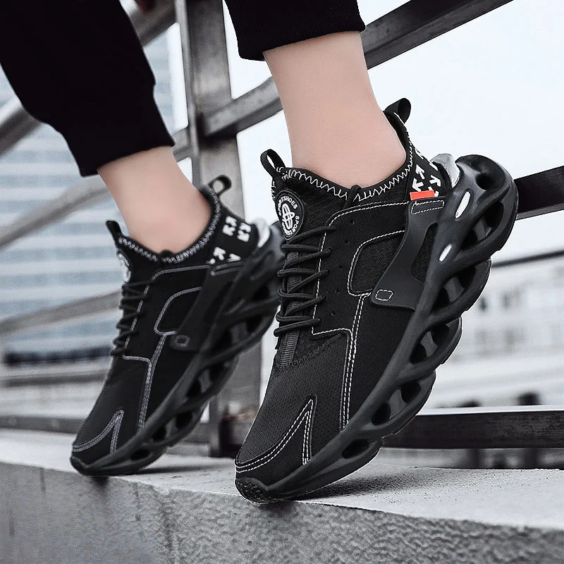 Мужские дышащие кроссовки с лезвием для бега Air Max Sport ShoesTrekking, беговые кроссовки с закручивающейся подошвой, мужские беговые кроссовки