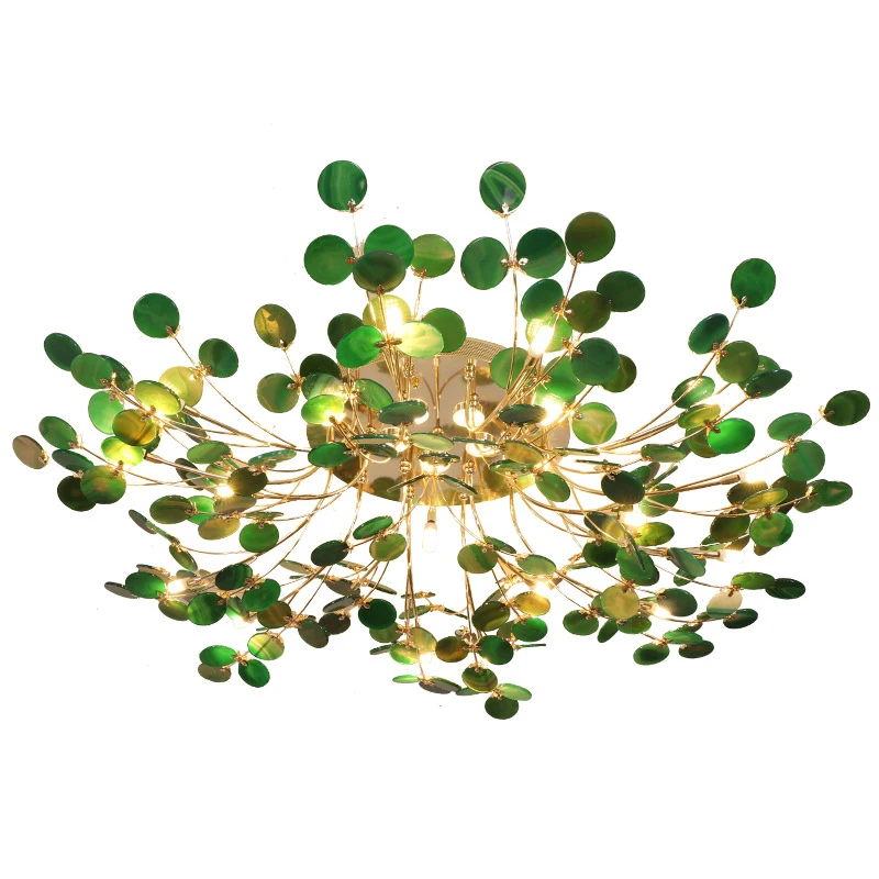 

LED Postmodern Colorized Agate Designer Lustre Chandelier Lighting Lamparas De Techo For Foyer Bedroom
