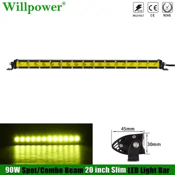 

SUV Car Lower Bumper 20“ Slim LED Light Bar Yellow Light Fog Light 4X4 Truck Offroad 4WD Spotlight LED Bar Combo Driving Lamp