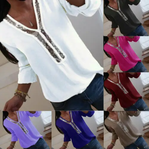 Hot Plus Size Women Boho Top Chiffon Solid Shirt V-Neck Short Sleeve Summer Casual Loose Tops Blouse