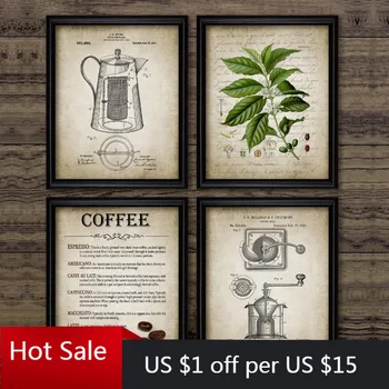 

Coffee Making Vintage Poster Print Coffee Percolator and Coffee Bean Canvas Painting Types Of Coffee Room Decor Wall Art Picture